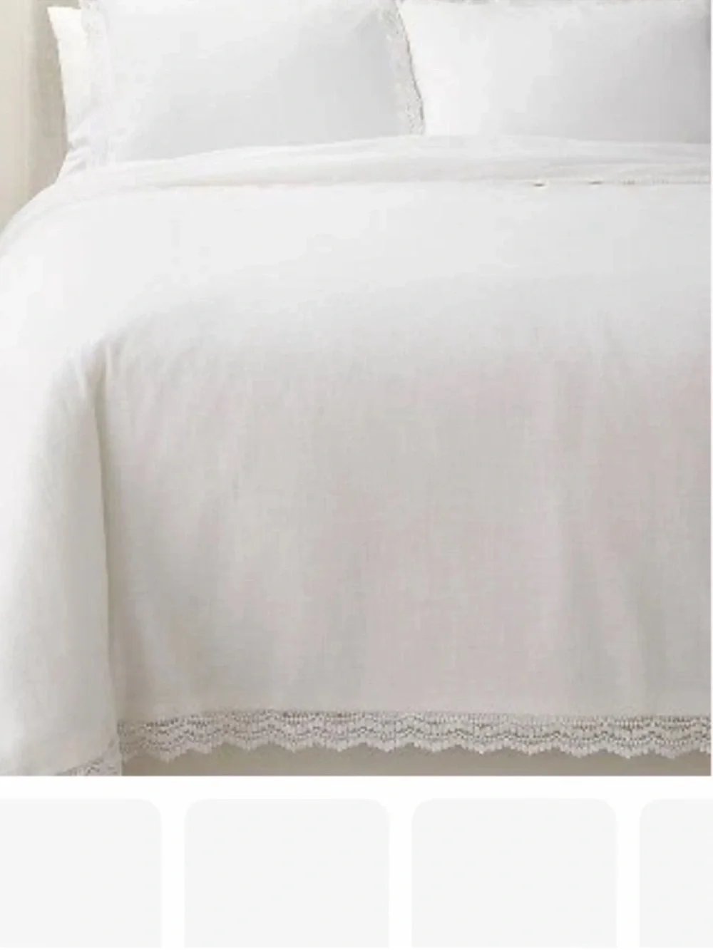 Studio McGee King 3-Piece Cotton Slub and Shams White Lace-Trim Comforter Set